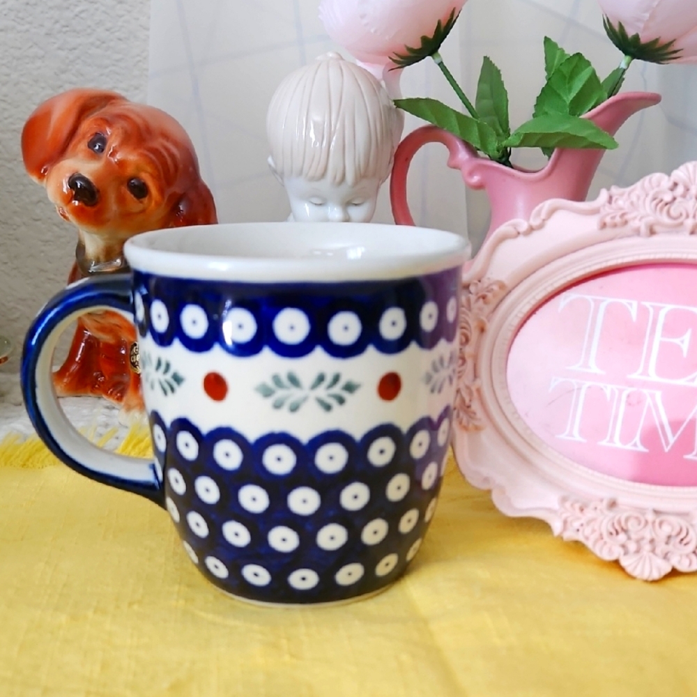 Boleslawiec Coffee Cup Hand Made In Poland.